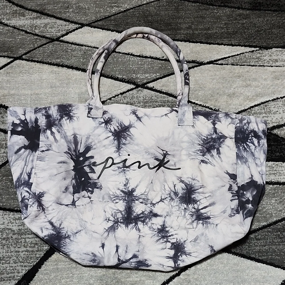 VS PINK 2021 TIE-DYE FULL-ZIP CANVAS COTTON WEEKENDER SHOULDER BAG